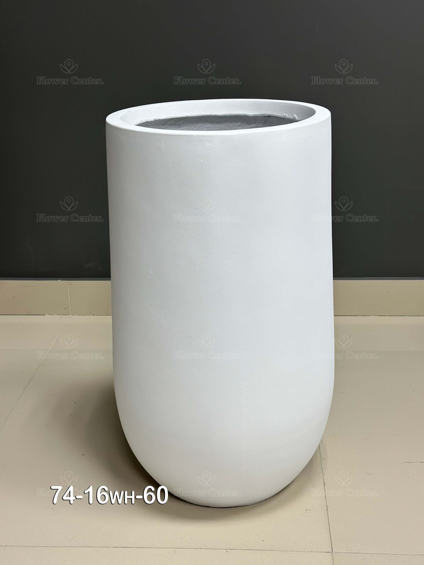 Fiberglass White Pot 60cm