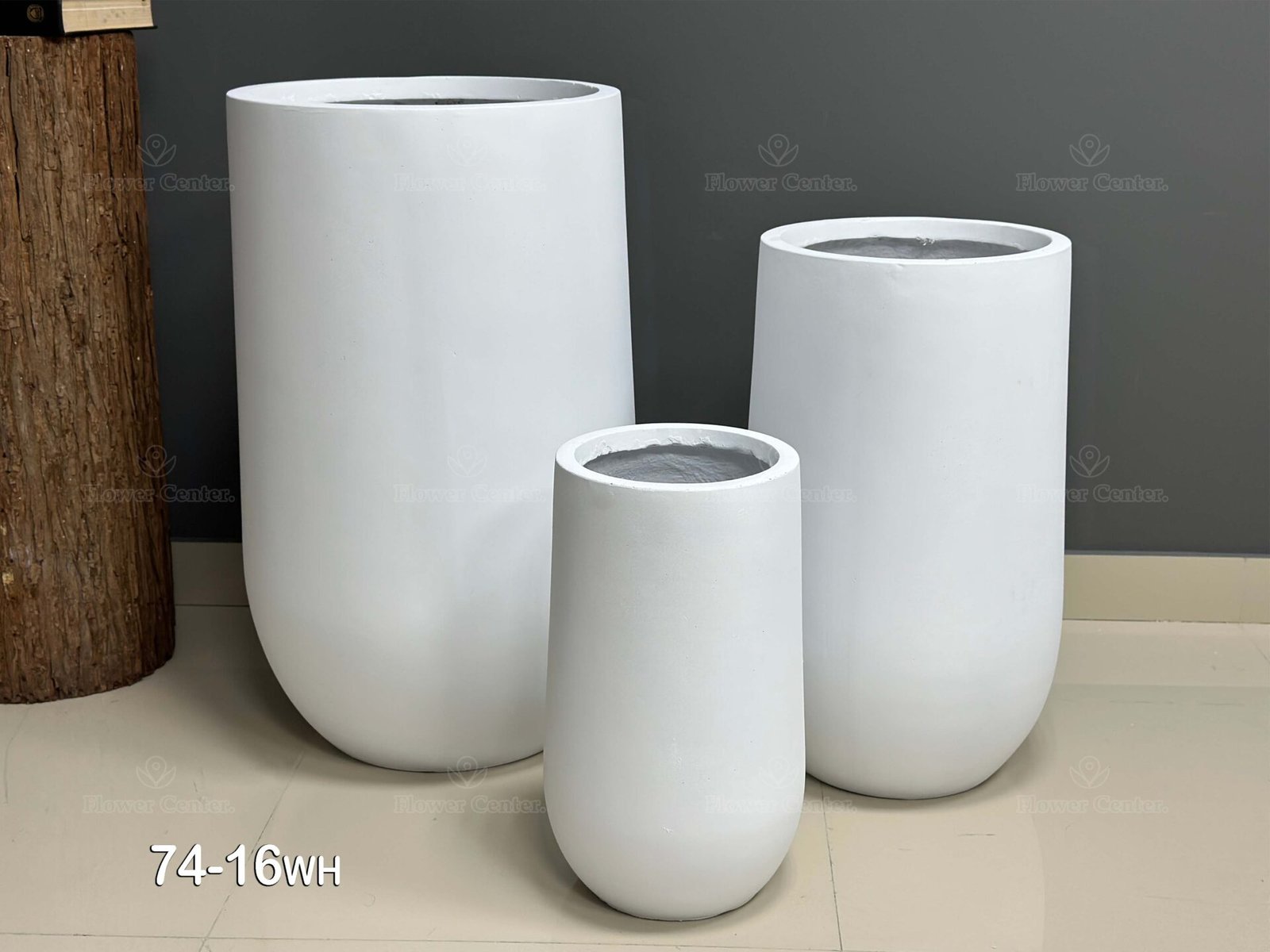74-16wh fiberglass white pot