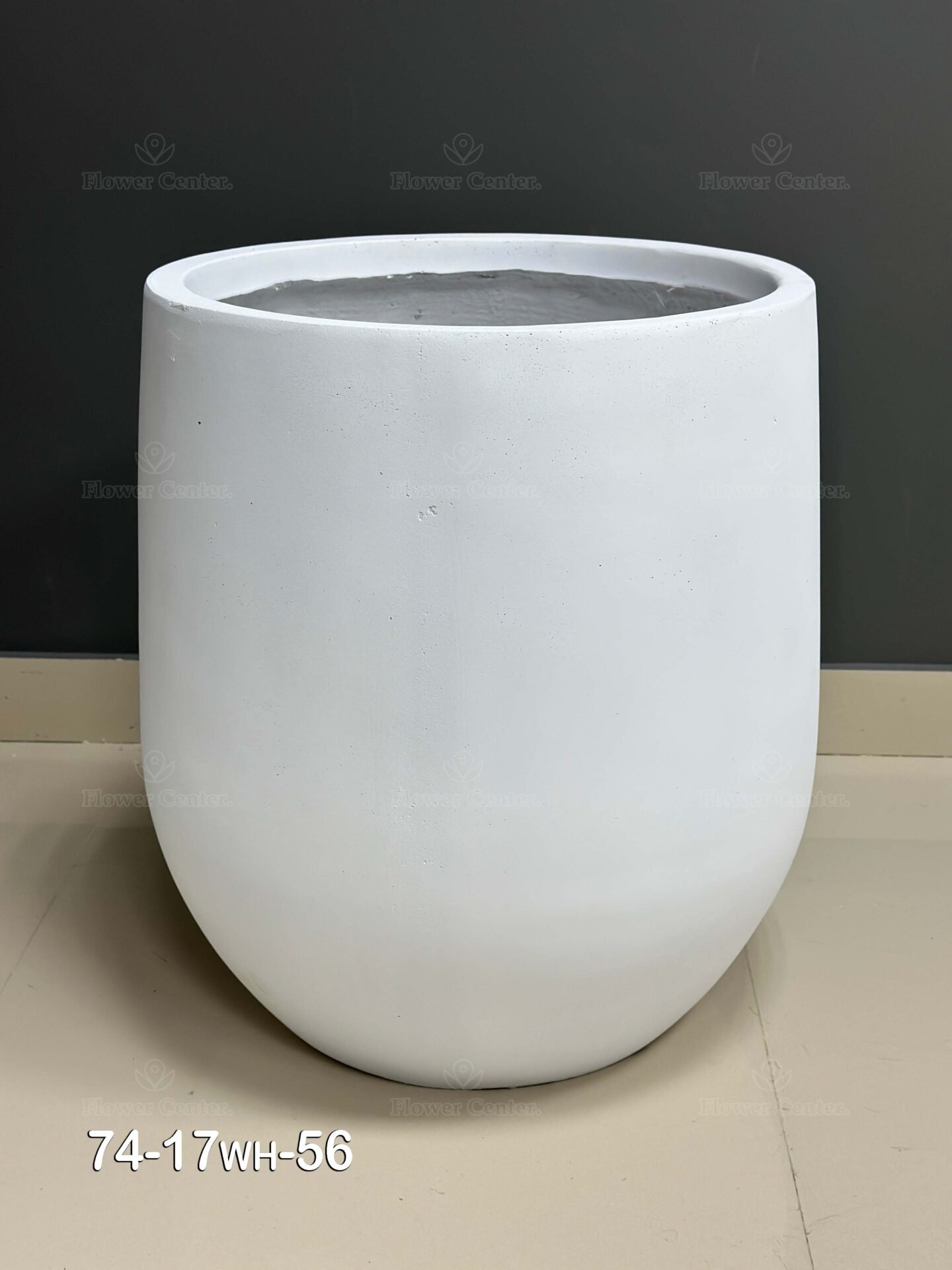 Fiberglass White Pot 56cm