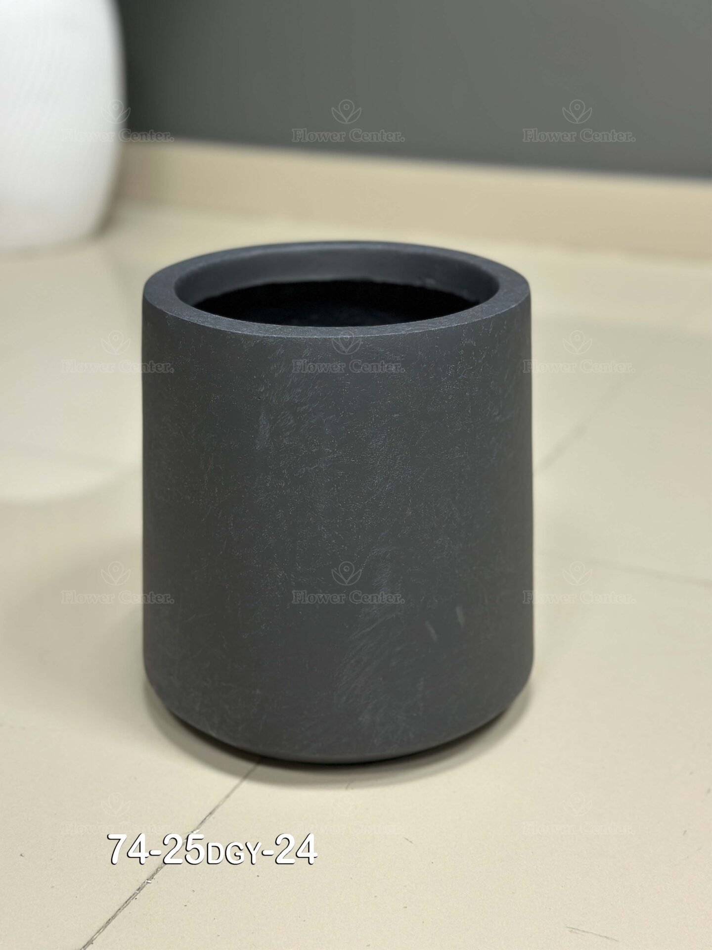 74-25dgy-24 Fiberglass Dark Grey Pot 24cm