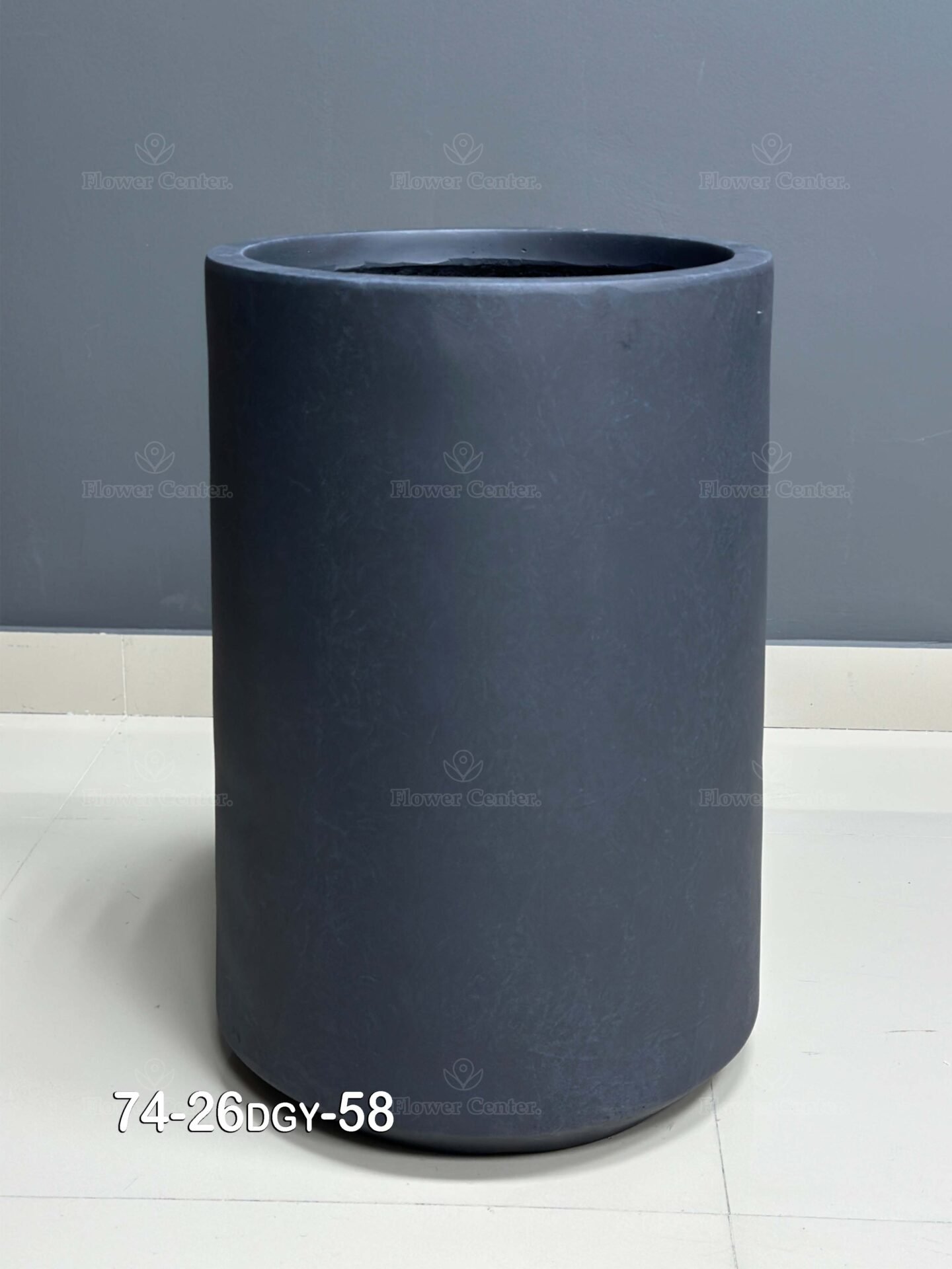 Fiberglass Dark Grey Pot 58cm