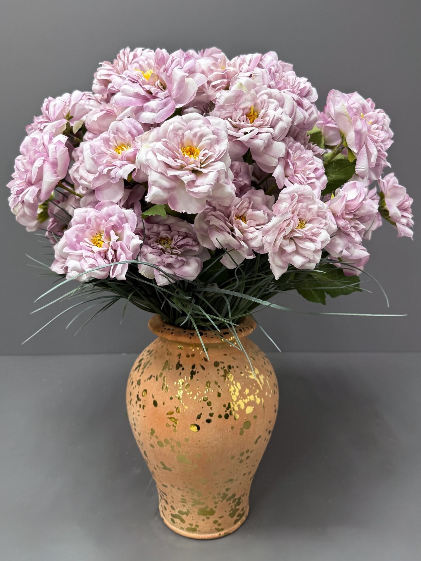 Gold Speckled Rose Arrangement | Faux Floral Décor