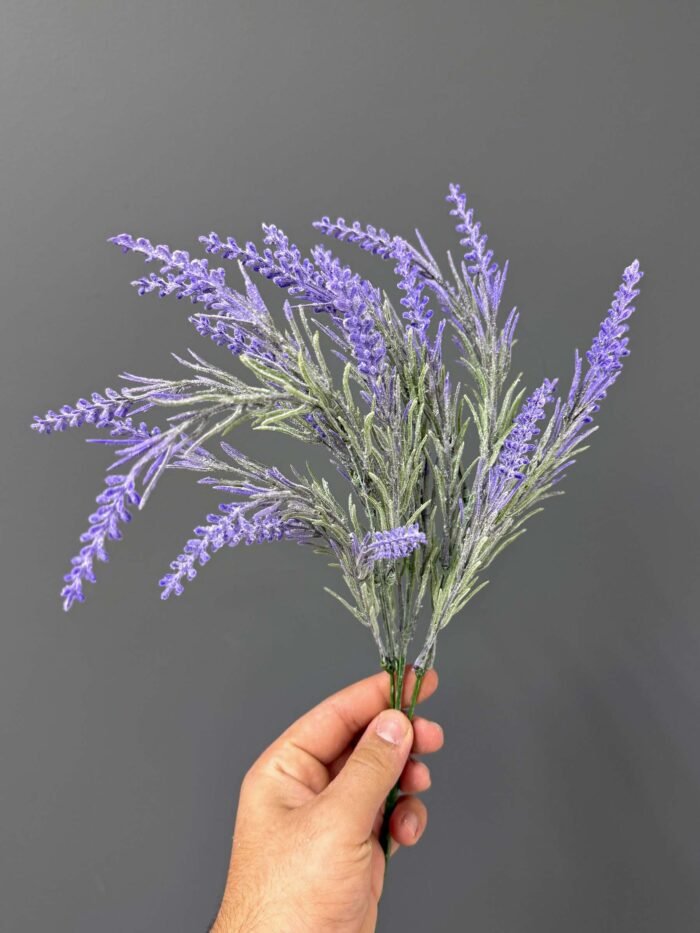 Charming Artificial Lavender in White Textured Pot – Serene Purple Hues – AR41