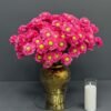 artificial flower arrangements in Polished Gold Vase زهور صناعية
