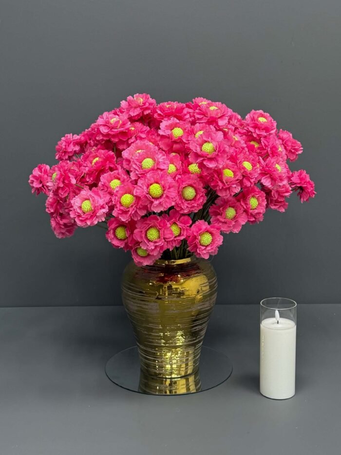 Premium Artificial Flower Arrangement with Roses in Gold Vase – Luxury Home Décor UAE