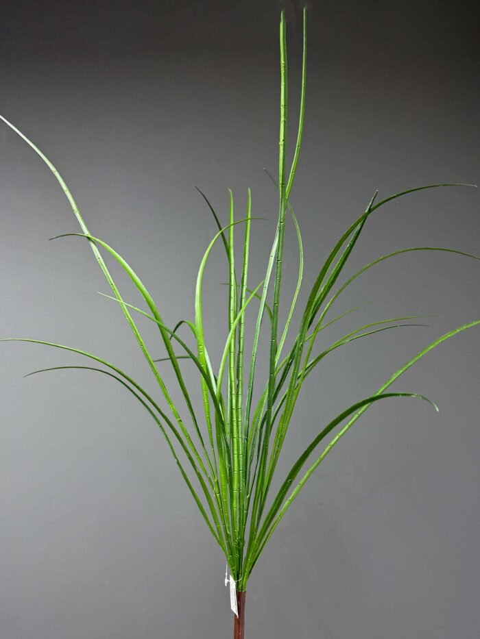 Artificial Green Grass Plant in Textured Grey Pot – Modern & Sleek – AR58