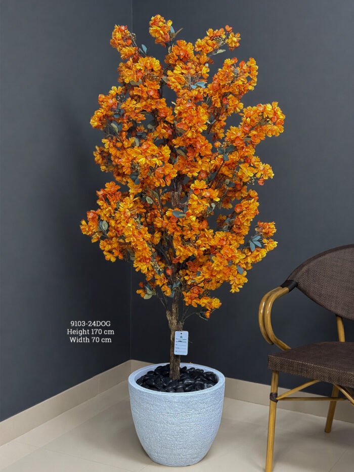 Artificial Cherry Blossom Tree 170cm – Premium Orange Decorative Indoor Tree