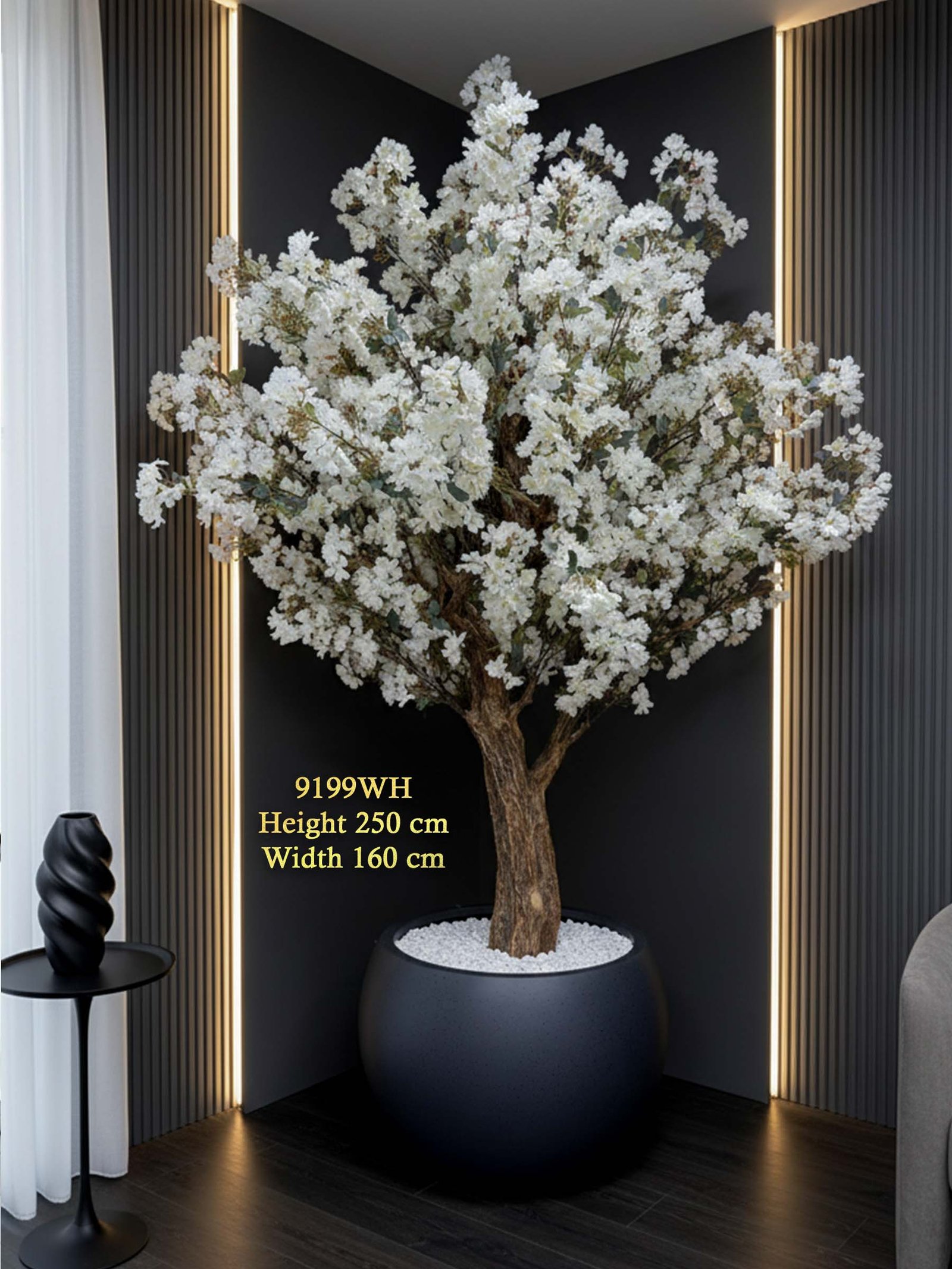 Artificial White Cherry Blossom Tree 250cm luxury indoor statement décor