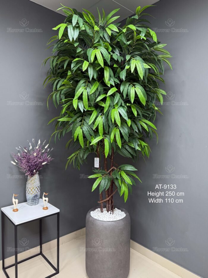 Elite Artificial Green Ficus Tree with Natural Wood Trunk – 250cm