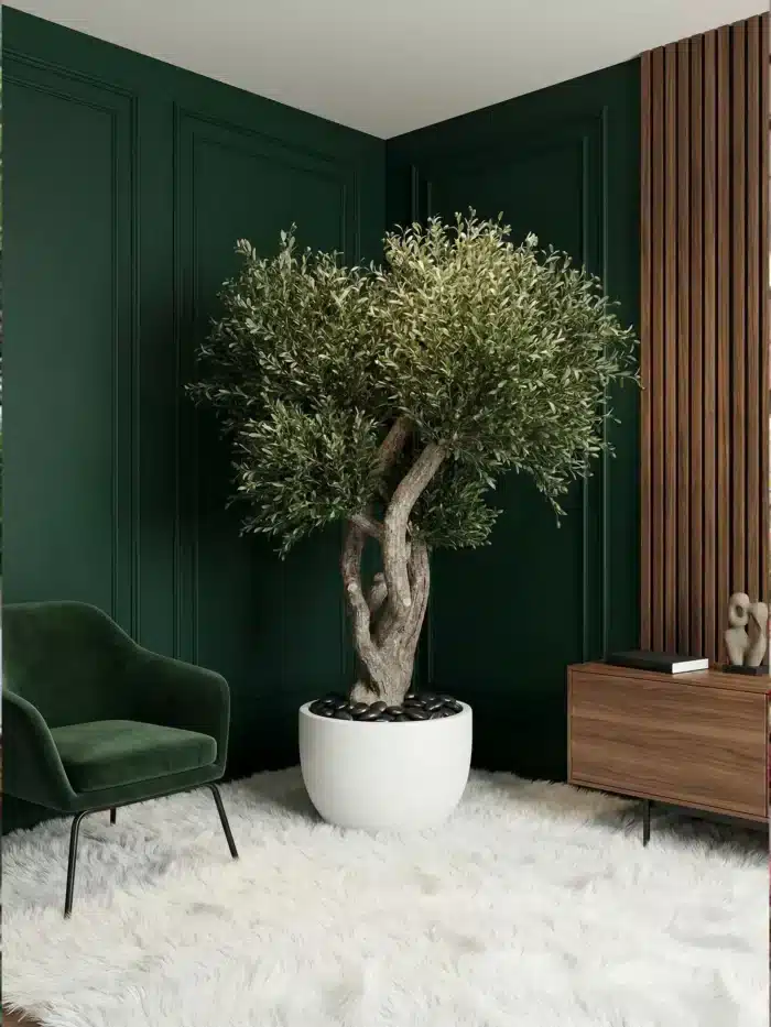 Faux Olive Tree with Twisted Trunk (220cm) – 9514